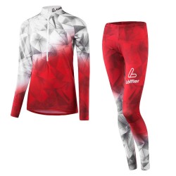Löffler vrouwen Langlauf ski suit WorldCup 2023 rood-wit